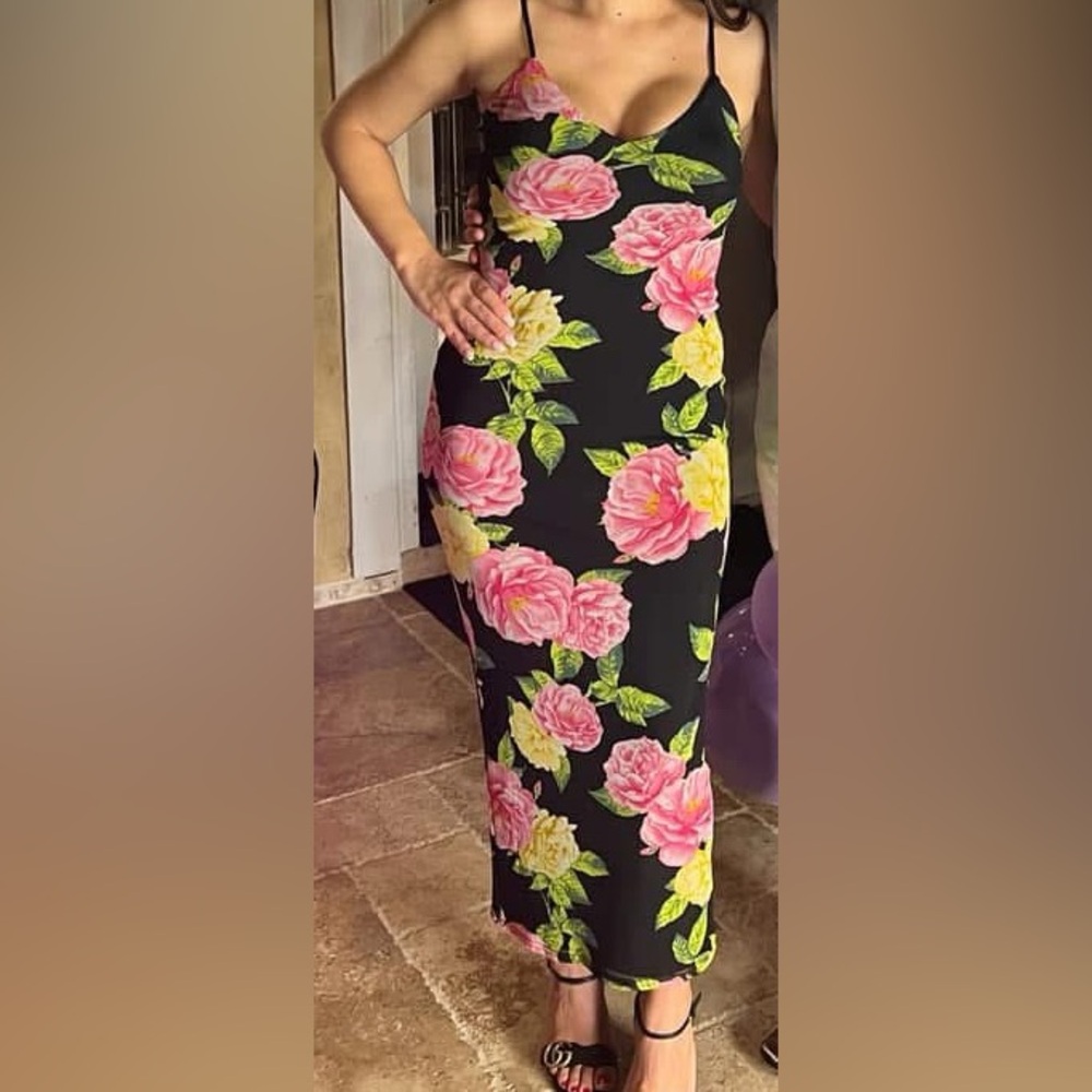 Floral Black Dress
